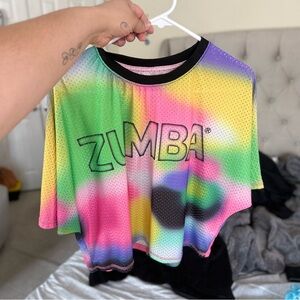 Zumba Fitness Colorful Mesh Crop Top